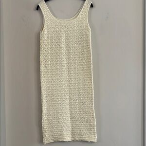 Tees by Tina Chic Cream Stretch Sleeveless Textured Dress One Size Fits Most